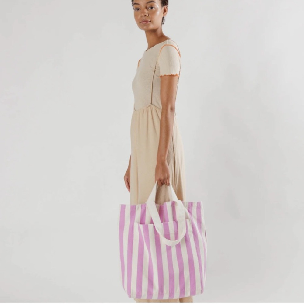 Baggu Giant Tote Bag in grey denim